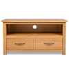 Vail TV Cabinet 90x35x48 cm Solid Oak Wood