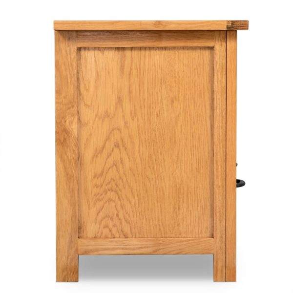 Vail TV Cabinet 90x35x48 cm Solid Oak Wood