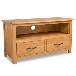 Vail TV Cabinet 90x35x48 cm Solid Oak Wood