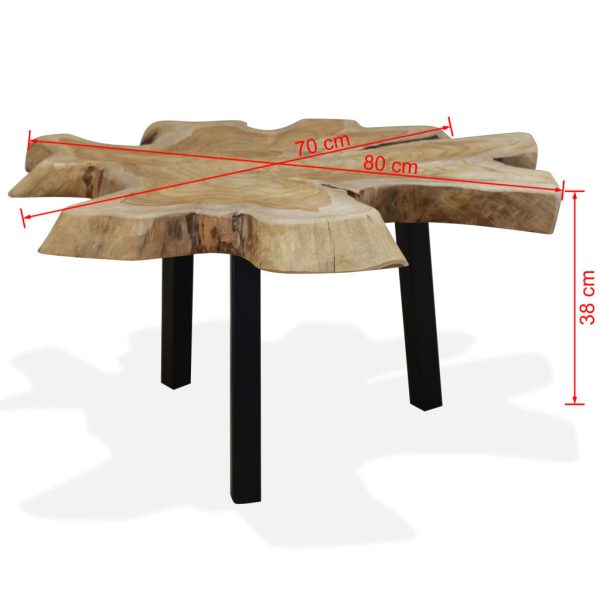 Coffee Table Genuine Teak 80x70x38 cm