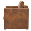 Armchair Brown Faux Suede Leather