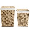 Laundry Basket Set 2 Pieces Water Hyacinth