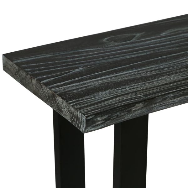 Console Table Solid Mindi Wood 110x35x75 cm Grey