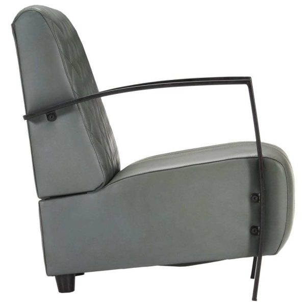 Armchair Grey Real Leather