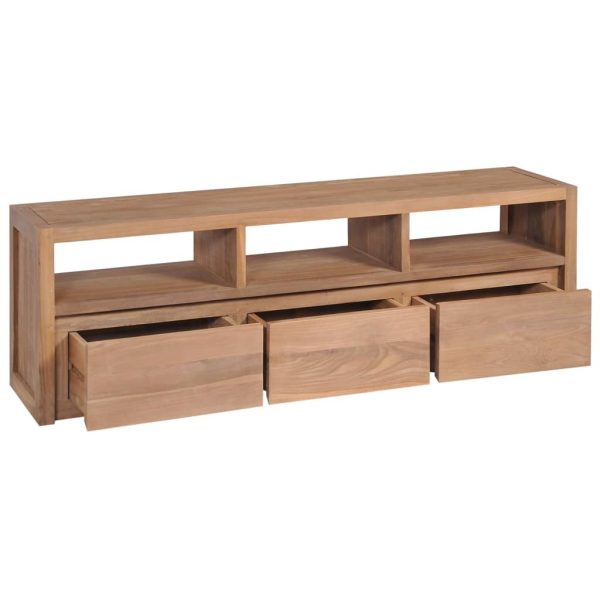 Denver TV Cabinet Solid Teak Wood with Natural Finish 120x30x40 cm