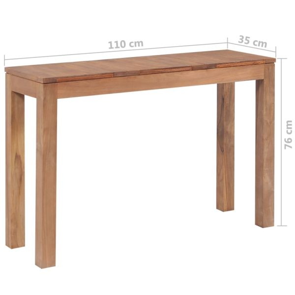 Console Table Solid Teak Wood with Natural Finish 110x35x76 cm