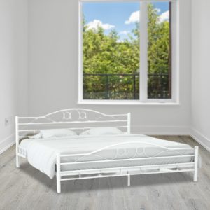 Amherst Bed Frame White Metal 137x187 cm Double Size