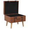 Storage Stool 40 cm Tan Faux Leather