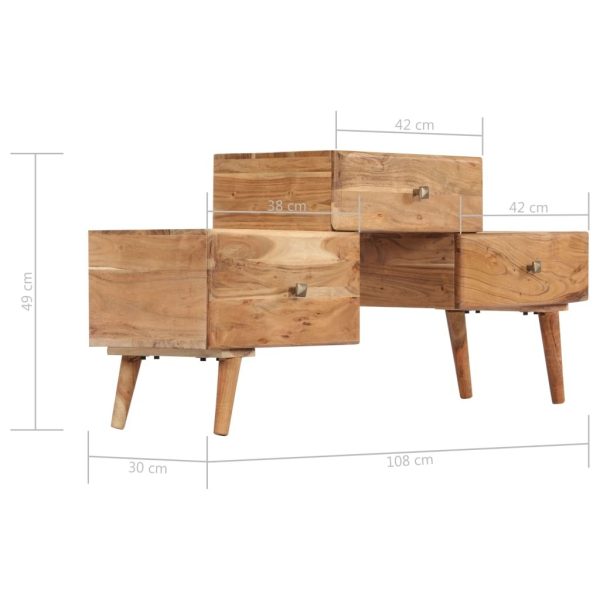 Santaquin TV Cabinet 108x30x49 cm Solid Acacia Wood