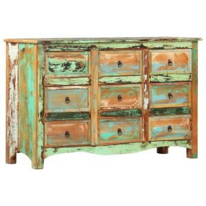 Chest of Drawers 130x40x80 cm Solid Reclaimed Wood