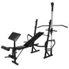 Workout Bench with Weight Rack Barbell and Dumbbell Set 30.5kg