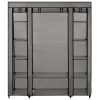 Wardrobe with Compartments and Rods Grey 150x45x176 cm Fabric