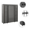 Wardrobe with Compartments and Rods Grey 150x45x176 cm Fabric