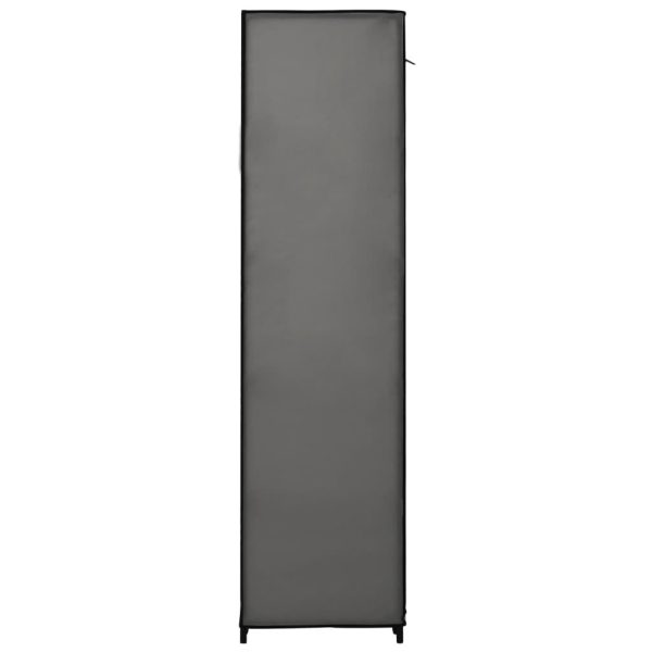 Wardrobe with Compartments and Rods Grey 150x45x176 cm Fabric