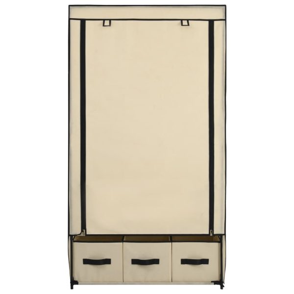 Wardrobe Cream 87x49x159 cm Fabric