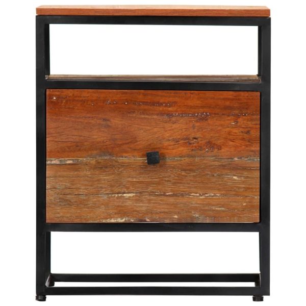 Eastham Bedside Cabinet 40x30x50 cm Solid Reclaimed Wood and Steel