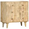 Drawer Cabinet 75x35x75 cm Solid Mango Wood