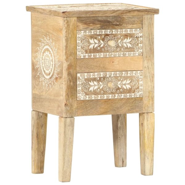 Ridgecrest Hand Painted Bedside Cabinet 40x30x60 cm Solid Mango Wood