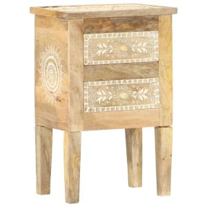 Ridgecrest Hand Painted Bedside Cabinet 40x30x60 cm Solid Mango Wood