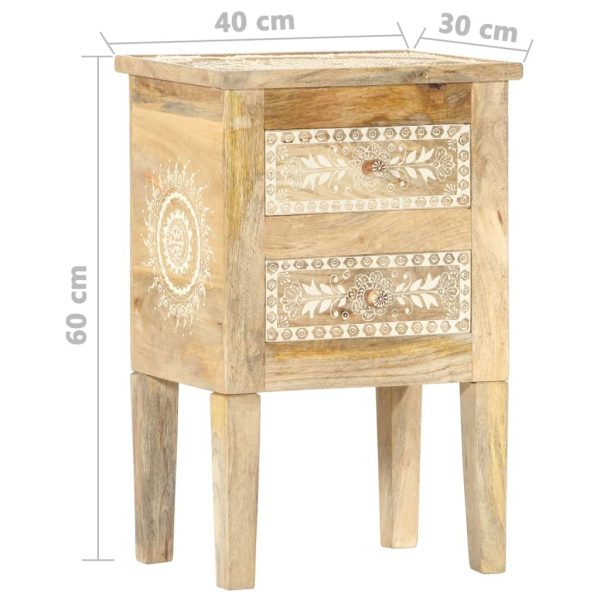 Ridgecrest Hand Painted Bedside Cabinet 40x30x60 cm Solid Mango Wood