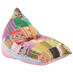 Bean Bag Sofa Multicolour Fabric Patchwork