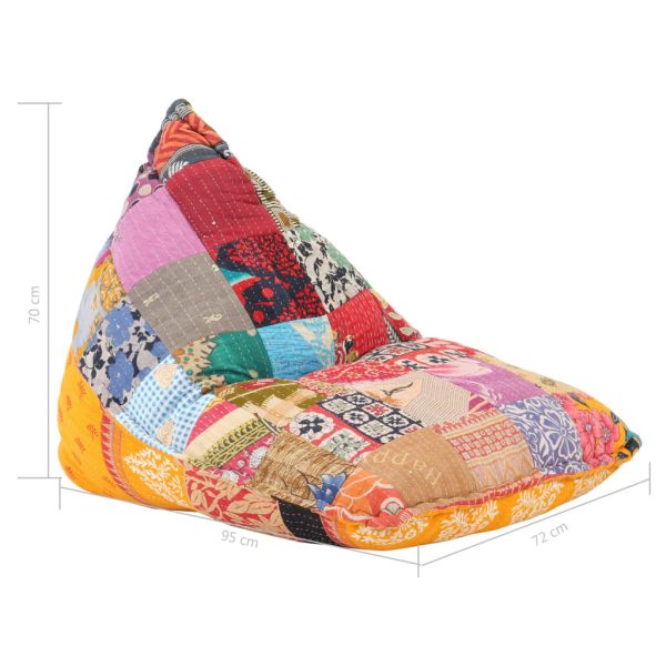 Bean Bag Sofa Multicolour Fabric Patchwork