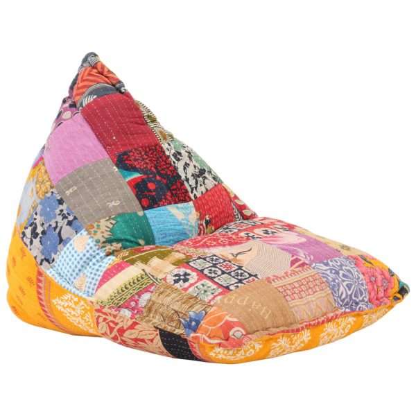 Bean Bag Sofa Multicolour Fabric Patchwork