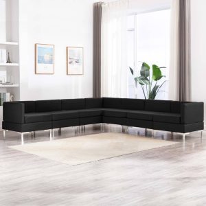 Altona 7 Piece Sofa Set Fabric Black