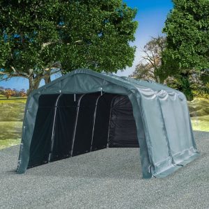 Removable Livestock Tent PVC 550 g/m Dark Green – 3.3×6.4 m