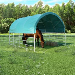 Livestock Tent PVC 3.7x3.7 m Green