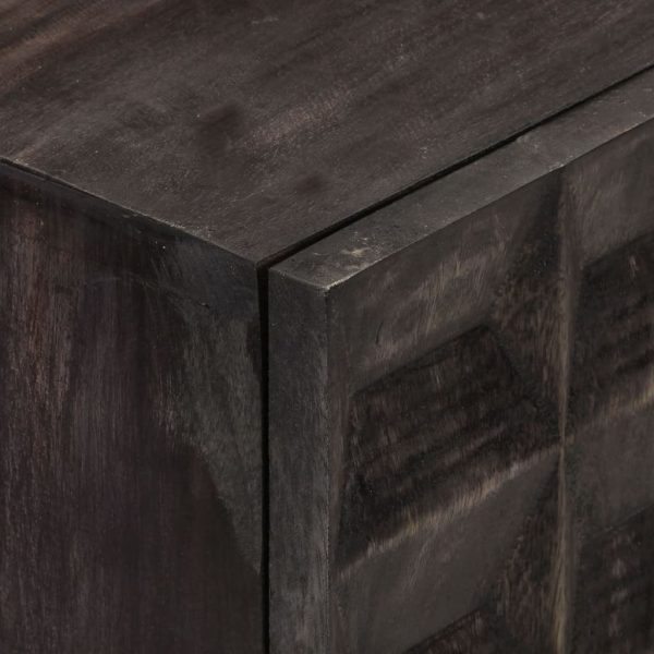 Sideboard Black 60x35x75 cm Solid Mango Wood