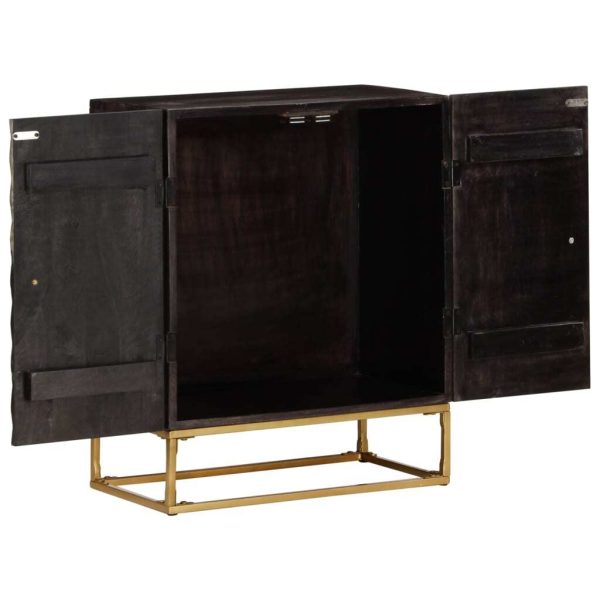 Sideboard Black 60x35x75 cm Solid Mango Wood