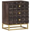 Defiance Bed Cabinet Black 40x30x50 cm Solid Mango Wood