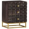 Defiance Bed Cabinet Black 40x30x50 cm Solid Mango Wood