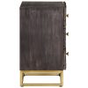 Defiance Bed Cabinet Black 40x30x50 cm Solid Mango Wood