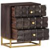 Defiance Bed Cabinet Black 40x30x50 cm Solid Mango Wood