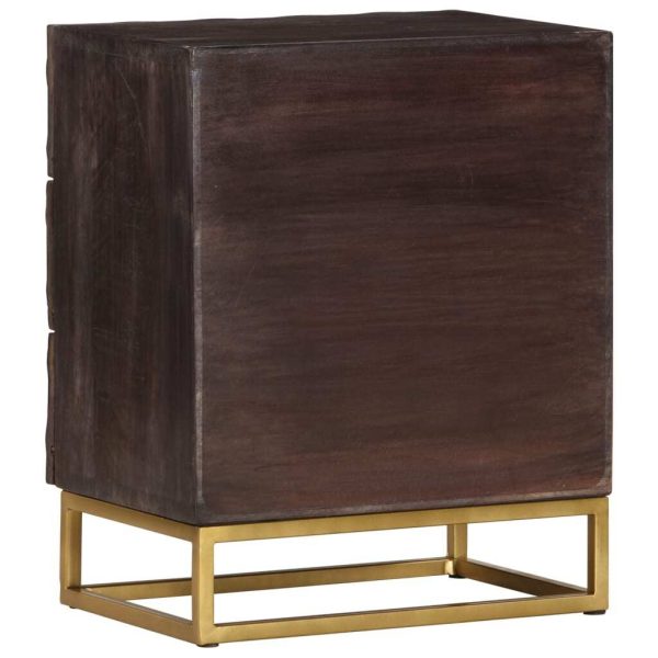 Defiance Bed Cabinet Black 40x30x50 cm Solid Mango Wood