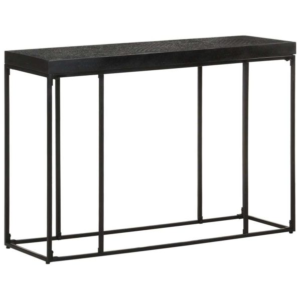 Console Table Black 110x35x76 cm Solid Acacia and Mango Wood