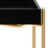 Delray Side Table Black and Gold 38x38x38.5 cm MDF