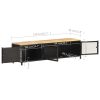 Arvin TV Cabinet 130x30x37 cm Solid Rough Mango Wood