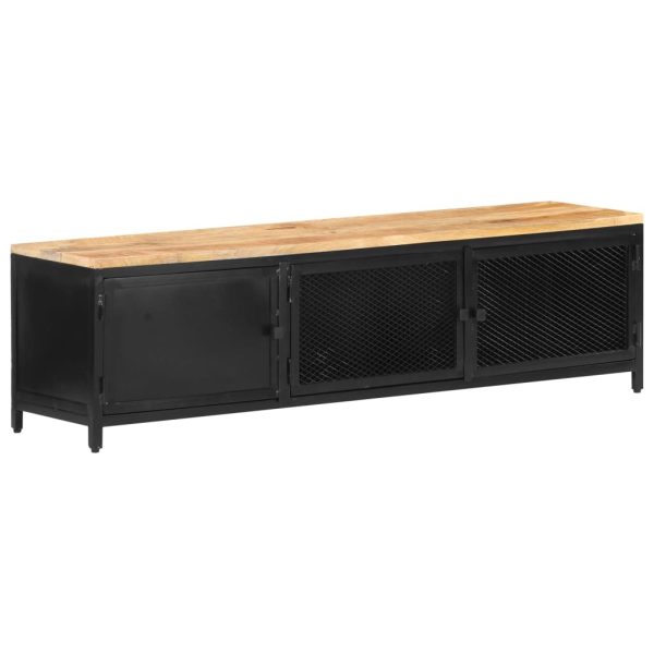 Arvin TV Cabinet 130x30x37 cm Solid Rough Mango Wood