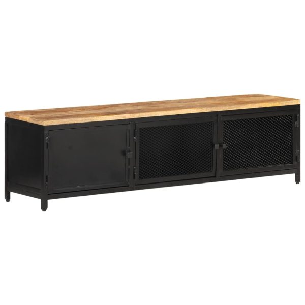 Arvin TV Cabinet 130x30x37 cm Solid Rough Mango Wood