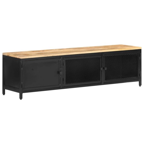 Arvin TV Cabinet 130x30x37 cm Solid Rough Mango Wood