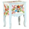 Olney Hand Painted Bedside Cabinet 40x30x50 cm Solid Mango Wood