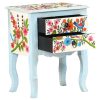 Olney Hand Painted Bedside Cabinet 40x30x50 cm Solid Mango Wood