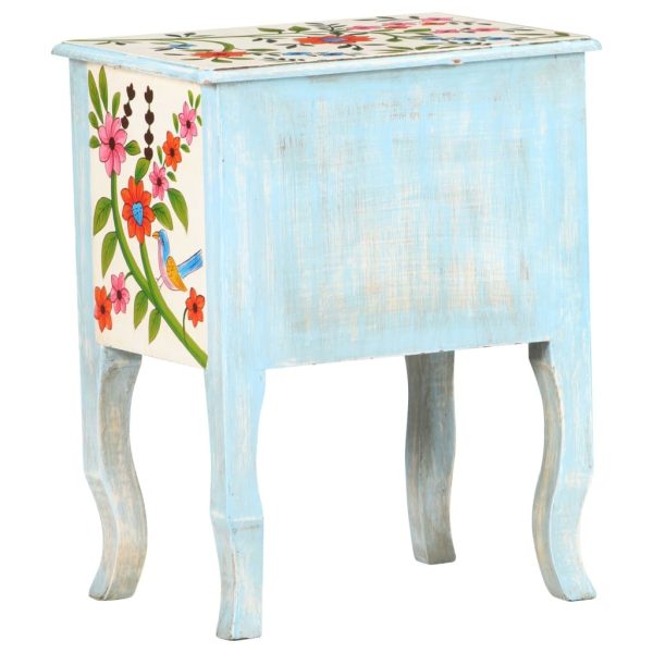 Olney Hand Painted Bedside Cabinet 40x30x50 cm Solid Mango Wood