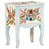 Olney Hand Painted Bedside Cabinet 40x30x50 cm Solid Mango Wood