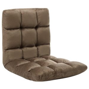 Folding Floor Chair Microfibre – Taupe