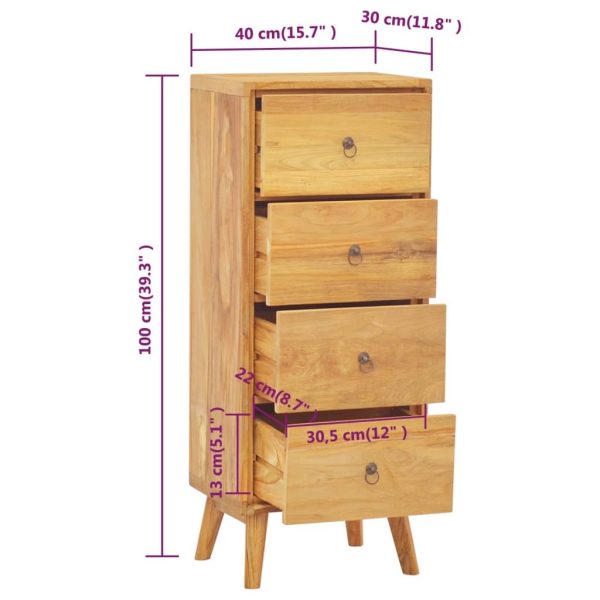 Chest of Drawers 40x30x100 cm Solid Wood Teak